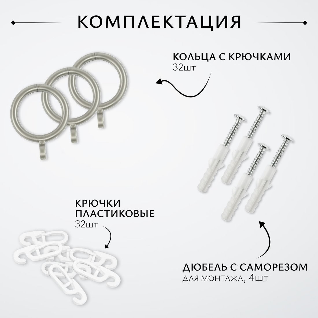 Карниз для штор Sundays Home Лайт Эридан 19мм+19мм двухрядный (витой, сатин, 2м)
