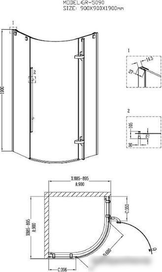 Душевой уголок Grossman Style GR-5090 90x90
