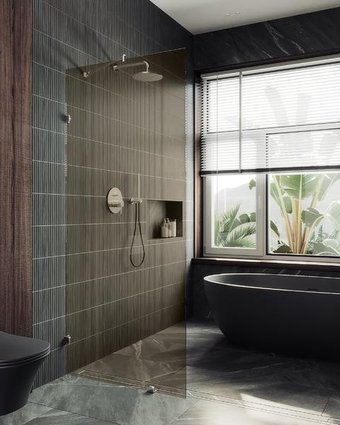 Душевая стенка MaybahGlass 79x195 MGD-262-4 (бронзовое стекло/хром глянцевый)
