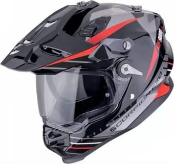 Мотошлем Scorpion Exo Adf-9000 Air Feat (р. S, черный/серебристый/красный)