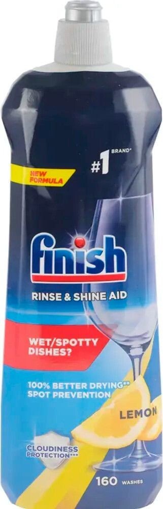 Набор чистящих средств Finish Rinse & Shine Aid 800 мл + Соль для посудомоечной машины Finish Специальная соль 3 кг