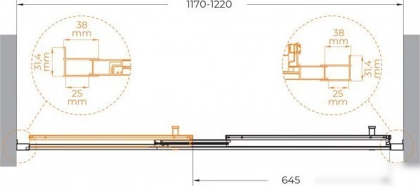Душевая дверь Cezares MOLVENO-BF-3-120-C-GM-IV