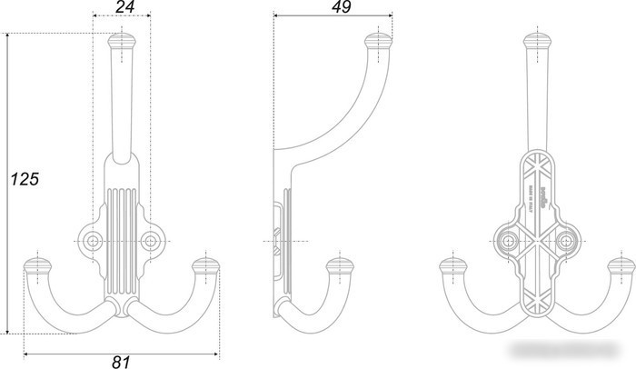 Крючок мебельный Boyard Rigata K351AP.6