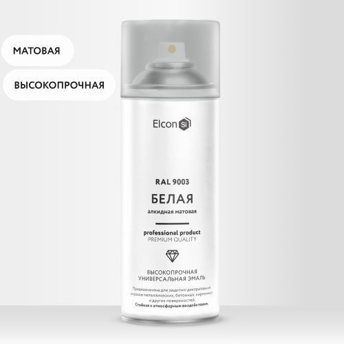 Эмаль Elcon Универсальная алкидная RAL 9003 0.52 л (матовый белый)