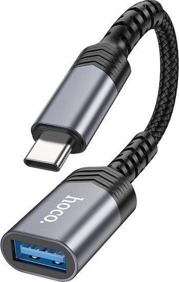 Адаптер Hoco UA24 USB Type-C - USB Type-A (0.16 м, черный)