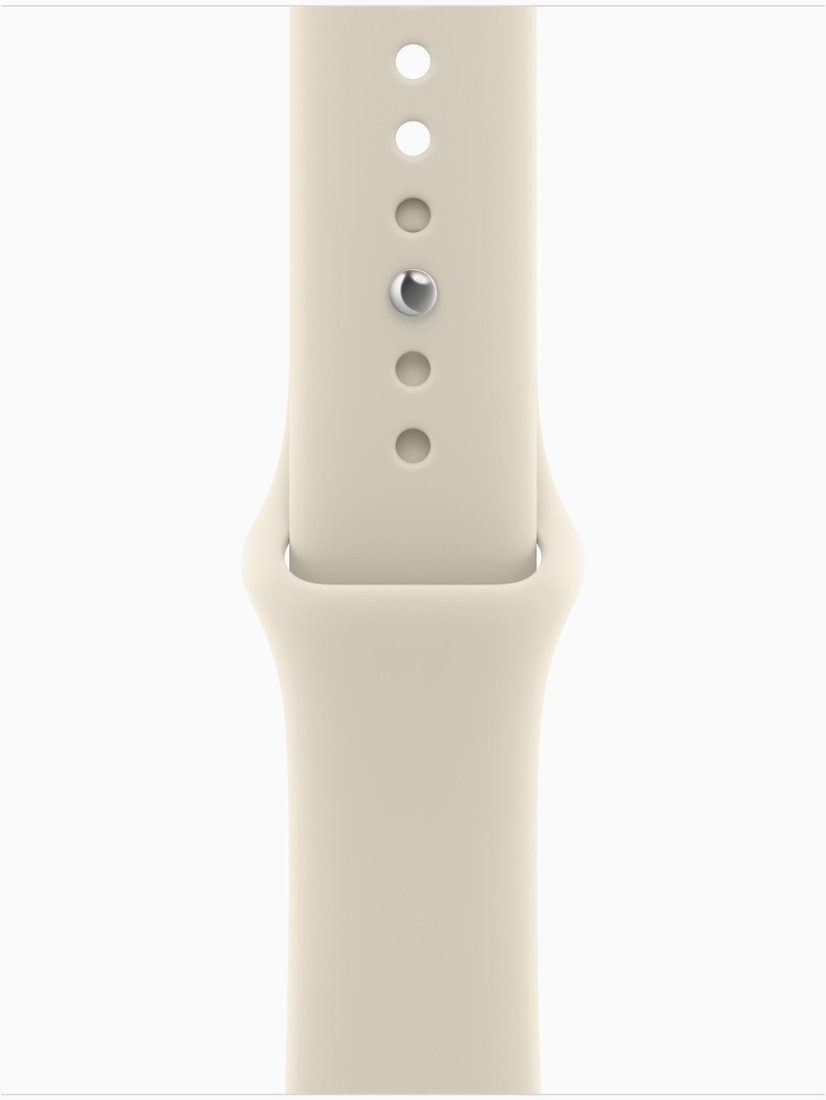 Умные часы Apple Watch Series 12 42 мм (алюминиевый корпус, светлое золото/песочный, спортивный силиконовый ремешок S/M)