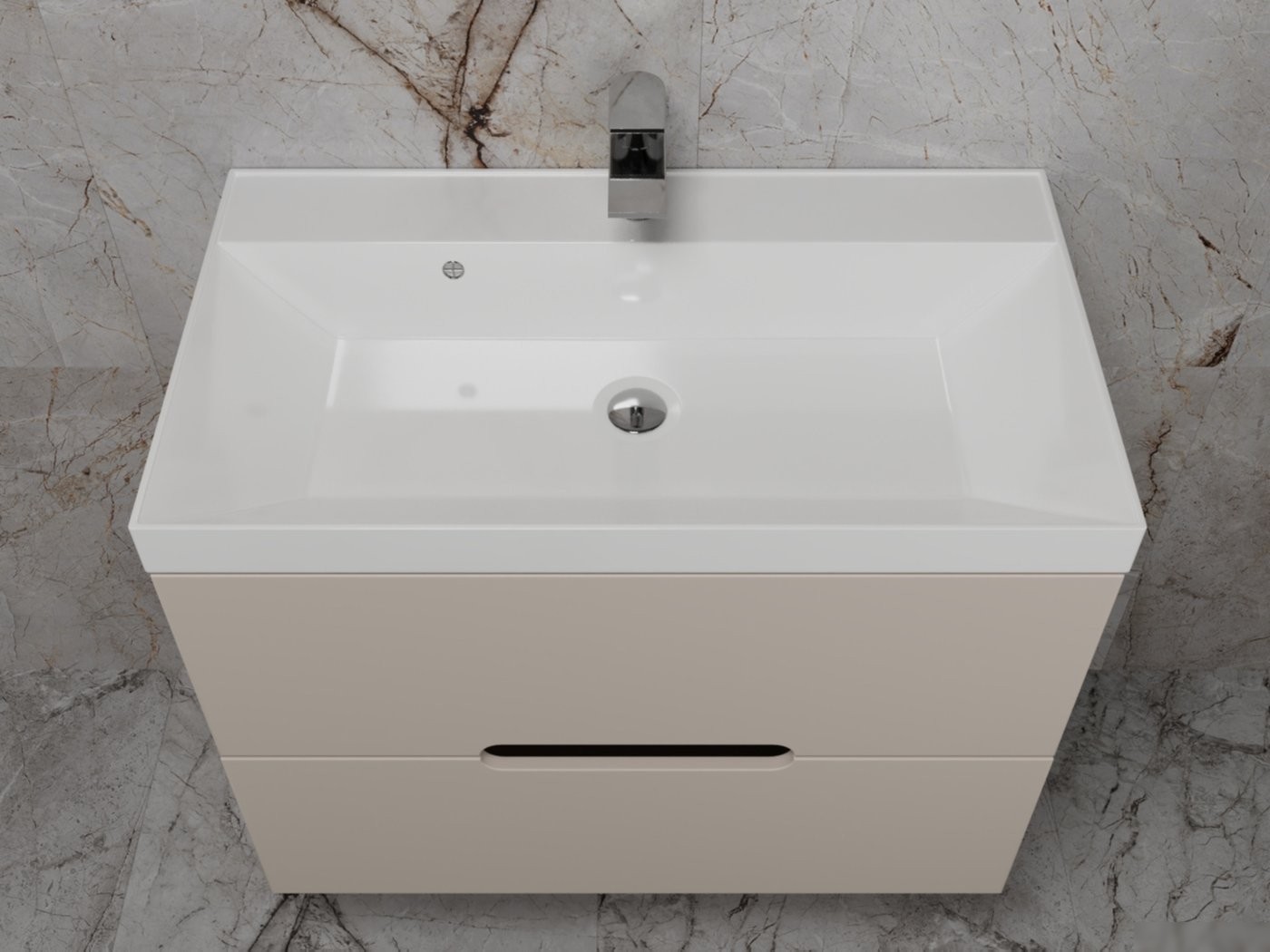 Symbolite Тумба под умывальник Матис 70 Classic 2 ящика (подвесная, крем)