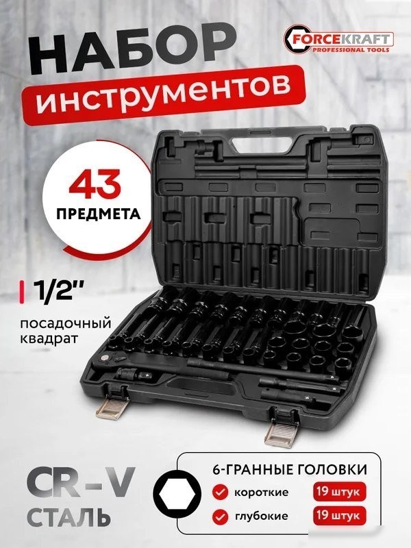 Универсальный набор инструментов ForceKraft FK-6431-5MPB (62299)