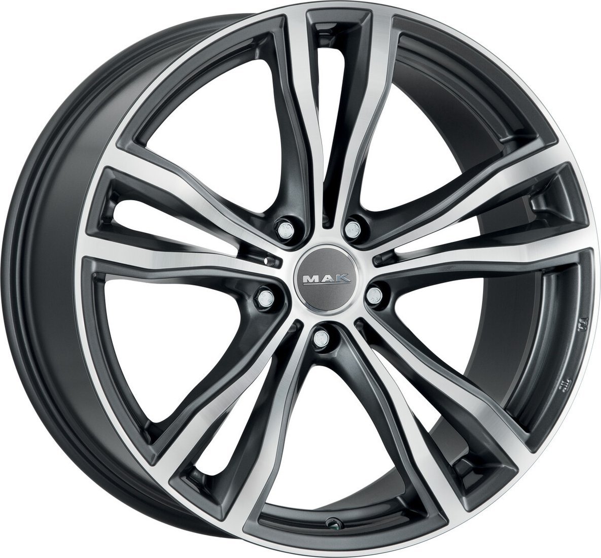 Литые диски MAK X-Mode 21x11.5" 5x112мм DIA 66.6мм ET 38мм Gun Met-Mirror Face