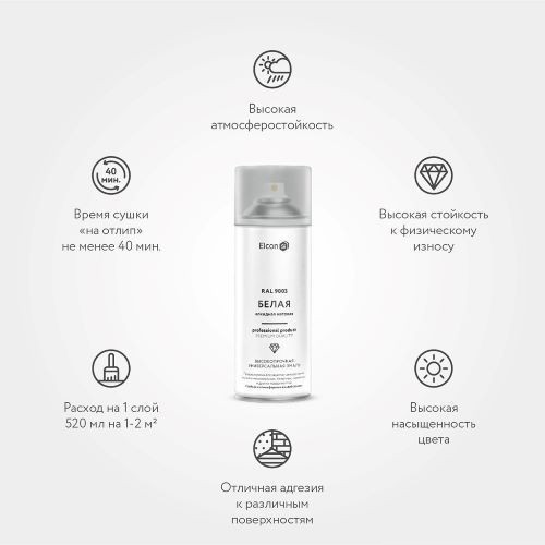 Эмаль Elcon Универсальная алкидная RAL 9003 0.52 л (матовый белый)