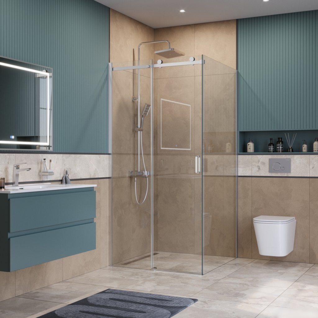 Душевая стенка BelBagno SOFT_CLOSE-2-90-FIX-C-Cr