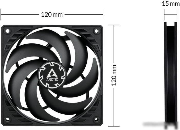 Вентилятор для корпуса Arctic P12 Slim PWM PST ACFAN00187A