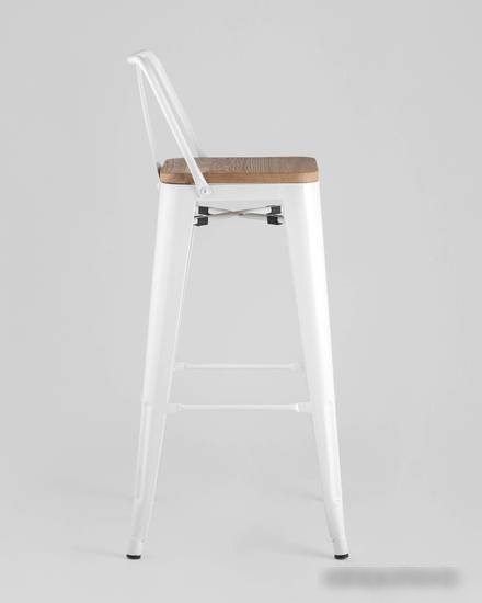 Стул Stool Group Tolix Wood со спинкой YD-H675E-W LG-02 (белый глянцевый/светлое дерево)
