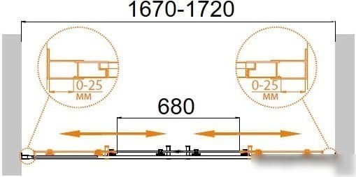 Душевая дверь Cezares Molveno-BF-2-170-C-Cr-IV