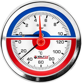 Труба Valfex Термоманометр сантехнический 80мм 1/2" 16 бар 120°С VF.TMZ.80.012.16