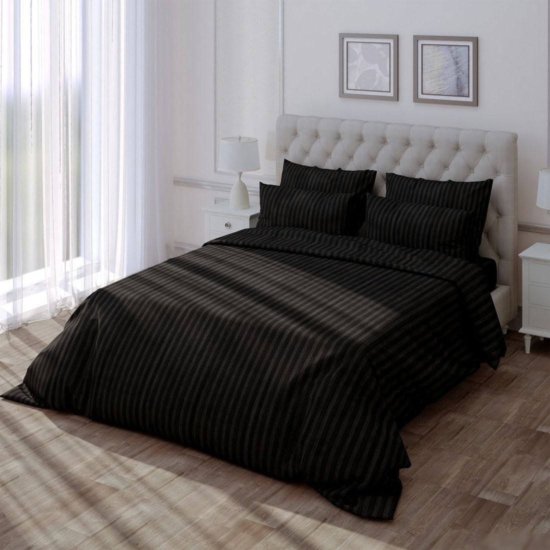Постельное белье Verossa Stripe 200x220 на молнии 929820 (Black)