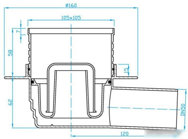 Трап/канал Plast Brno SI50C00