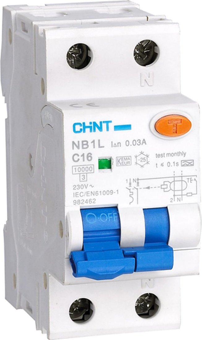 Дифференциальный автомат Chint NB1L 1P+N 40А 30mA хар.В 10кА АС 203103