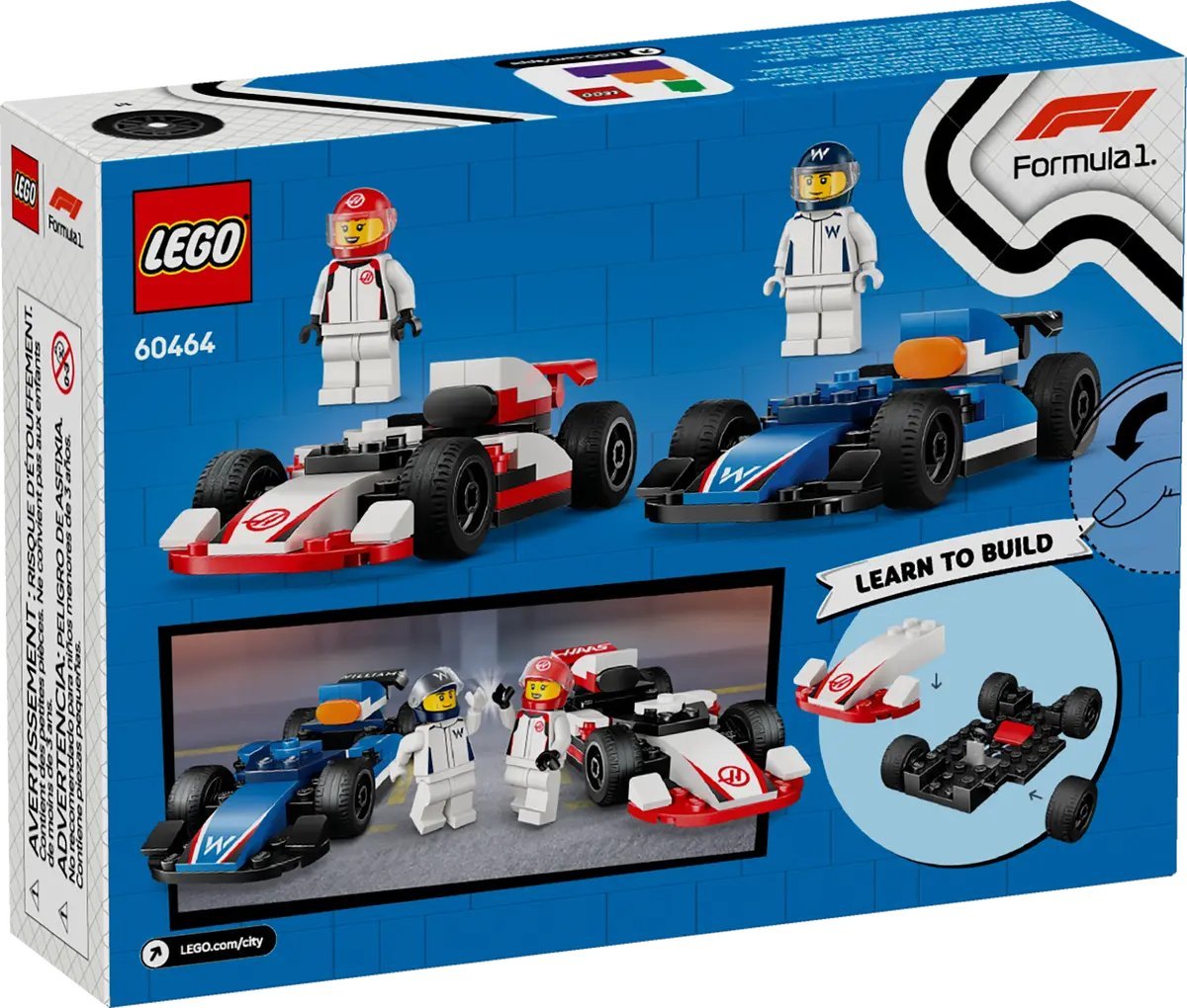 Конструктор LEGO City Formula 1 Гоночные автомобили Williams и Haas 60464