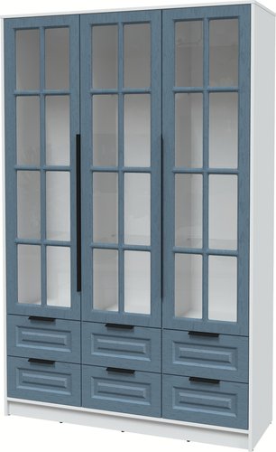 Шкаф-витрина Интерлиния Концепт КТ-ШВ3 Деко (белый платинум/дуб лазурный)