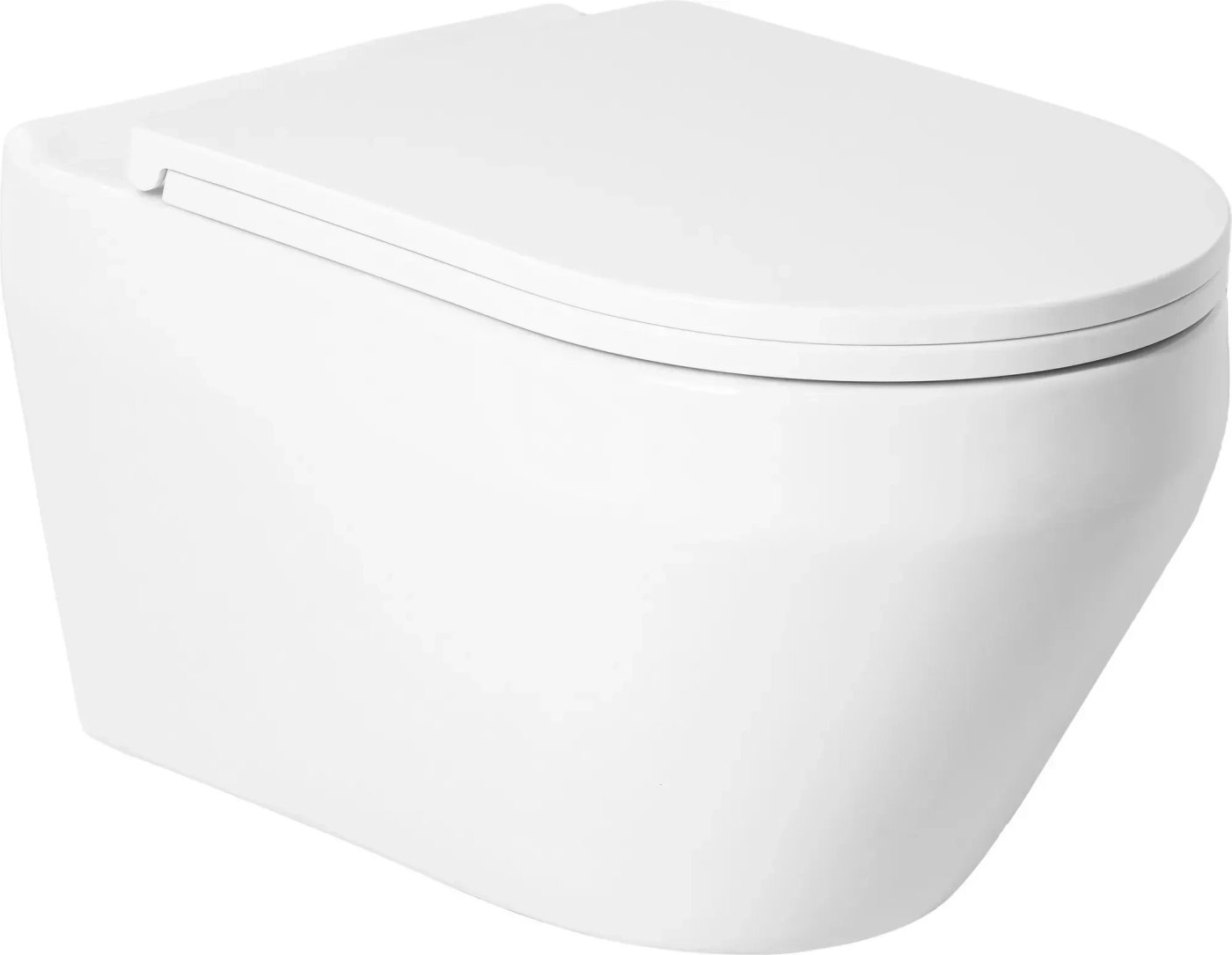 Унитаз подвесной Saniteco KW-9009W + 501 + K02-W (с кнопкой, белый)