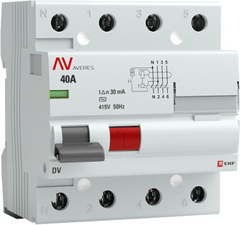 Устройство защитного отключения EKF Averes rccb-4-40-30-ac-av