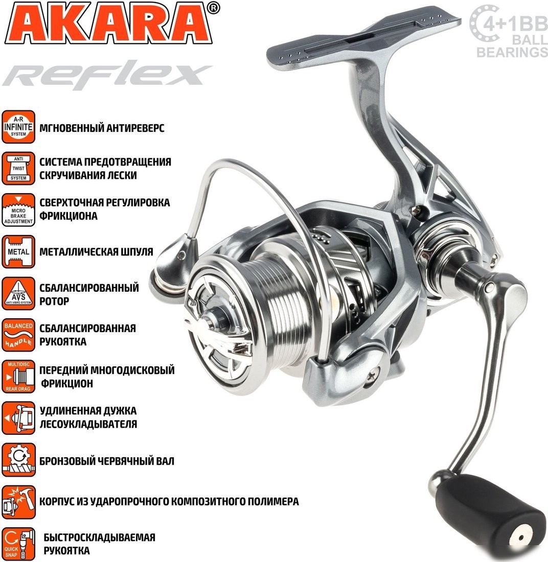 Рыболовная катушка Akara Reflex 2000 4+1bb AR2000-5