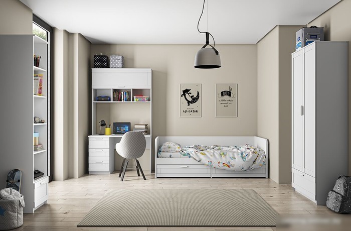 Шкаф распашной Anrex Skagen 2D1S 90x42.2x210 (белый)