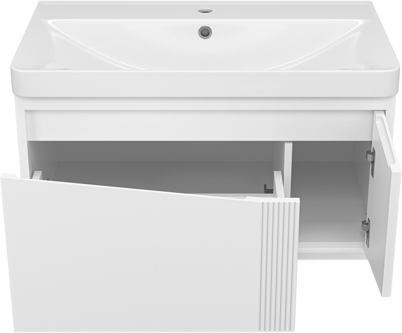 Brevita Тумба с умывальником Cascade 80 CAS-09080-011Я+RCW-141880WH