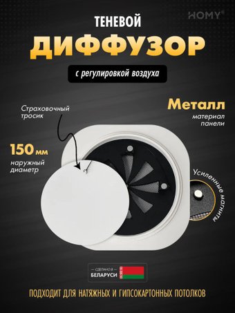 Вентиляционная решетка HOMY AIR круглый A100WR d150 (белая)