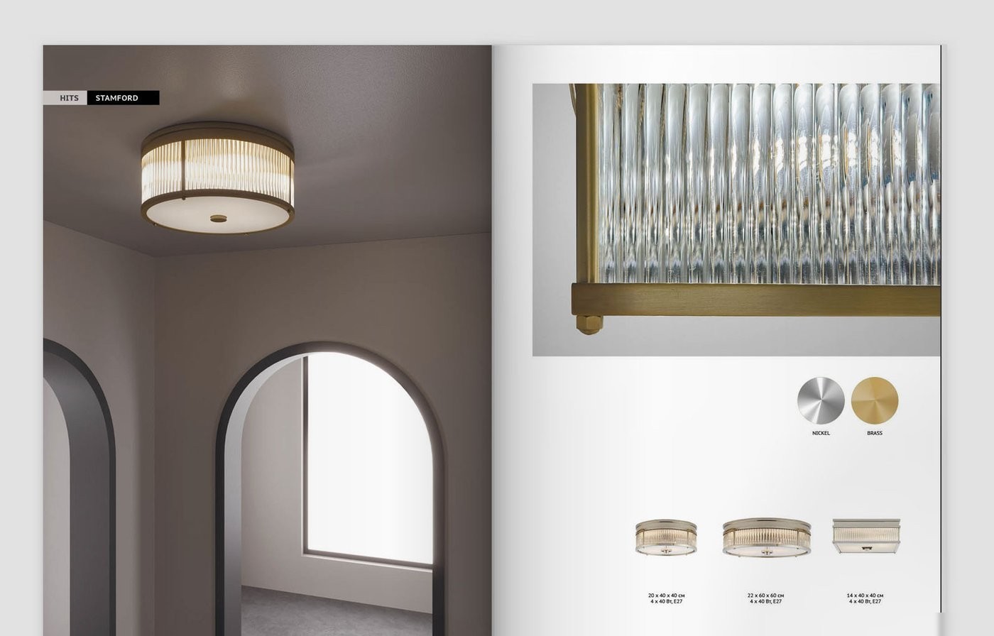 Припотолочная люстра DeLight Collection Stamford BRCH9004-40-AB