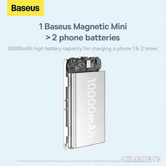Внешний аккумулятор Baseus Magnetic Mini Wireless Fast Charge Power Bank 10000mAh 20W (черный)