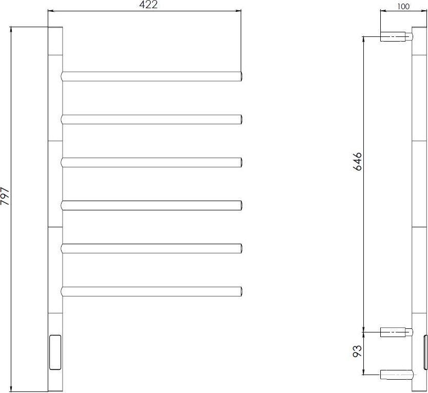 Полотенцесушитель Vincea VTD-1S2CGE