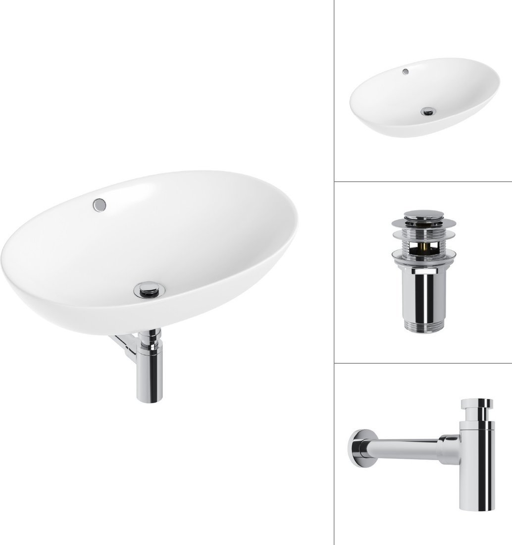 Умывальник Lauter 21709 + клапан 21190CH + сифон 21635CH (хром)
