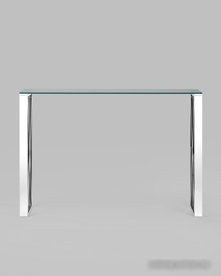 Консольный стол Stool Group Кросс 115x30 (стекло/сталь/серебристый)