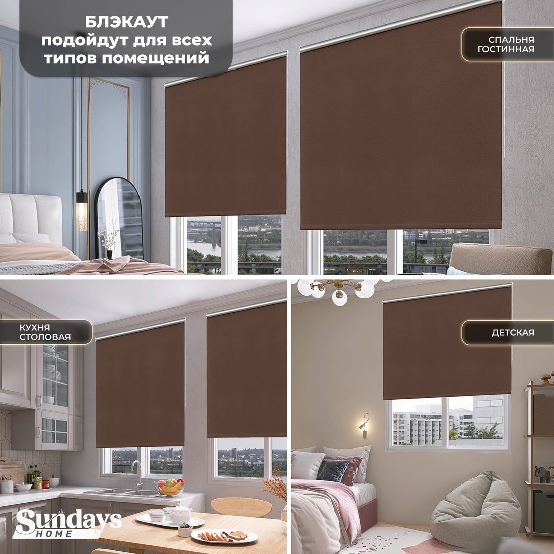 Рулонные шторы Sundays Home LM 168-09 38x160 (коричневый)
