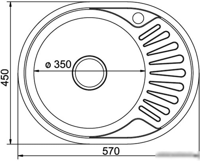 Кухонная мойка Mixline 533710 (правая, полированная, 0.8 мм)