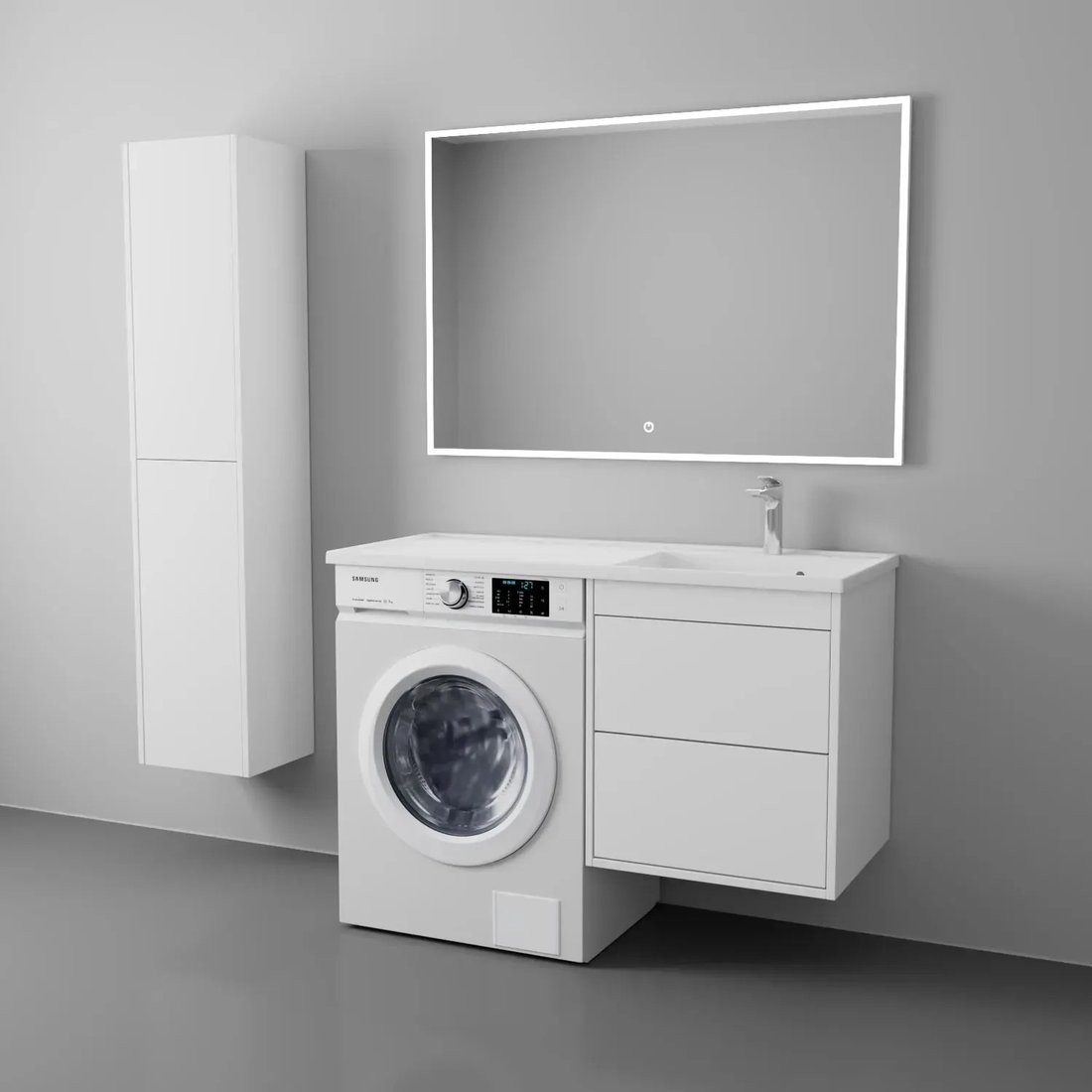 Veneciana Тумба с умывальником Nera 55 с 2-мя ящиками + Paola Magenta 1200 R (белый)