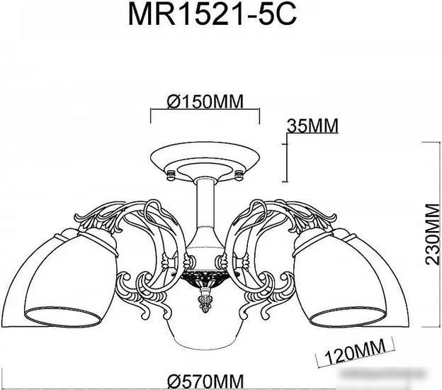 Люстра средней высоты Myfar Biene MR1521-5C