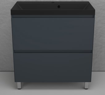 Symbolite Тумба под умывальник Манхэттен 80 Plus 2 ящика + Asti 80x45 (графит/антрацит)