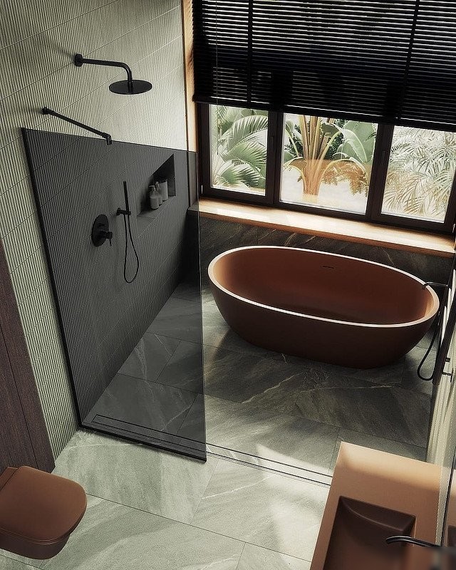 Душевая стенка MaybahGlass 99x195 MGD-1355-6у (графитовое стекло/черный)