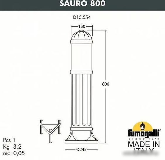 Садовый светильник Fumagalli Sauro FU_D15.554.000.LYF1R