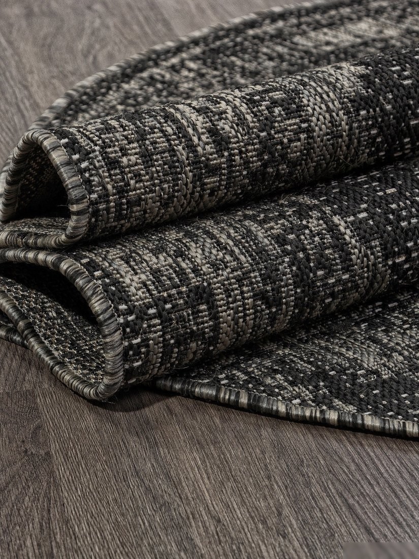 Циновка Merinos Kair S129-OVAL-BLACK-GRAY (1.2х1.7)