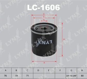 Масляный фильтр LynxAuto LC-1606