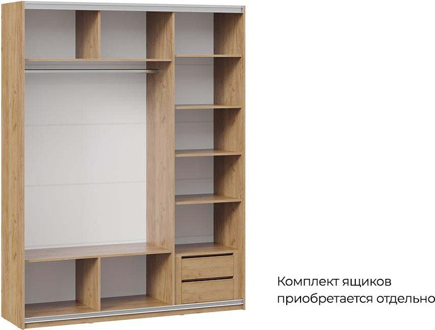 Шкаф-купе Трия Оскар Хилтон Т2 1800 271096 (ручка белая/дуб крафт золотой/белый матовый)