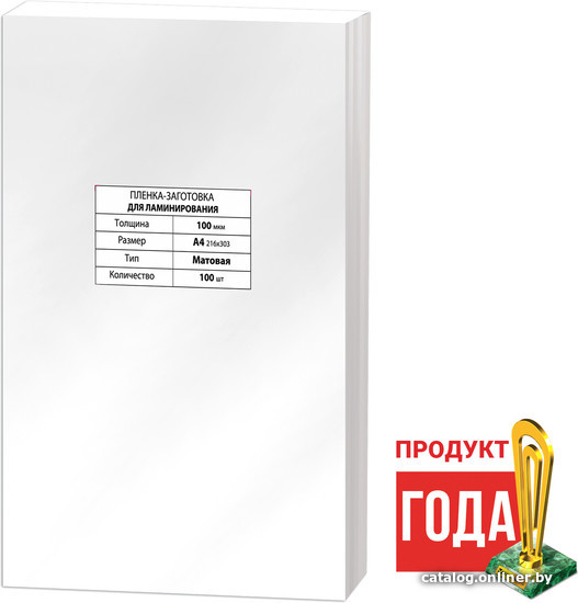 Пленка для ламинирования BRAUBERG Brauberg А4 100 мкм 100 шт 531780 (матовый, прозрачный)