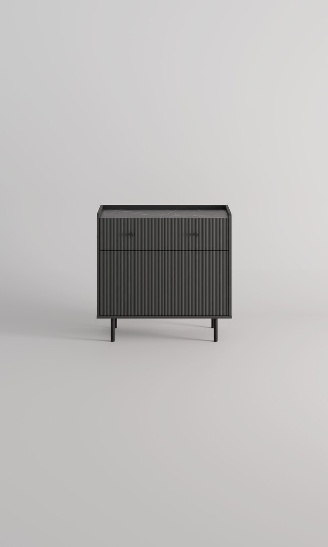Тумба Anrex Soho 2D2S (графит/мрамор/дарк грей)