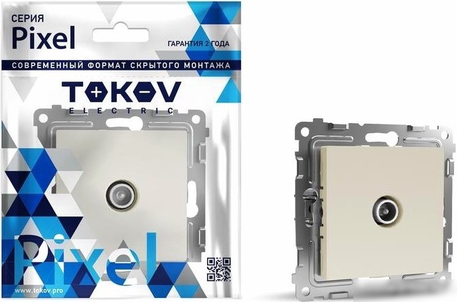 Розетка телевизионная Tokov Electric Pixel TKE-PX-A1P-C02