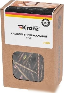 Саморез Kranz KR-01-3311-043 5,0х70мм, желтый цинк (100 шт)