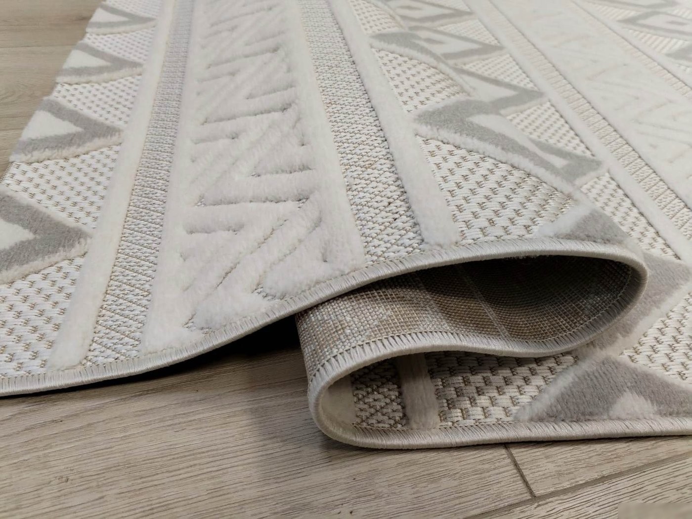 Ковер для жилой комнаты Radjab Carpet Сканди Сизаль Прямоугольник 10926C 12259RK (1.6x3, Grii/Krem)